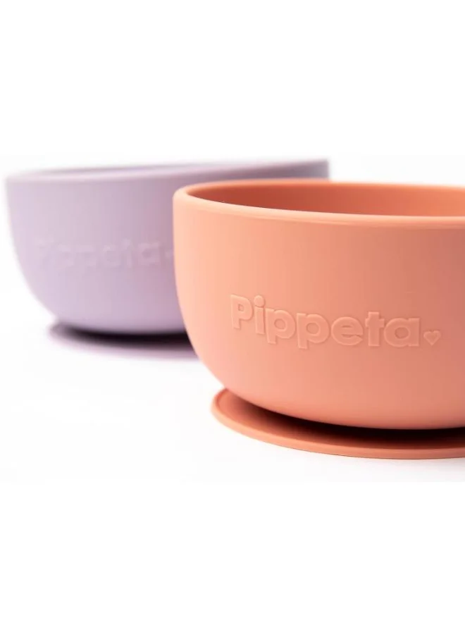 Pippeta Silicone Suction Bowl, Non - Slip Baby Suction Bowl For Babies And Toddlers , 100% Food Grade Silicone, Unbreakable, Dishwasher And Microwave Safe Lilac