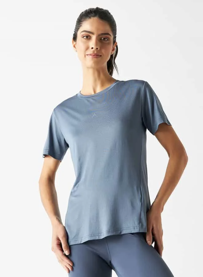 ADOT by Splash Textured T-shirt with Crew Neck and Short Sleeves
