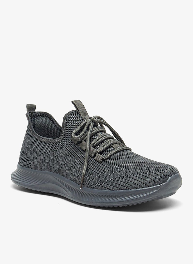 Oaklan by Shoexpress Mesh Textured Shoes with Lace-Up Closure - Image 3
