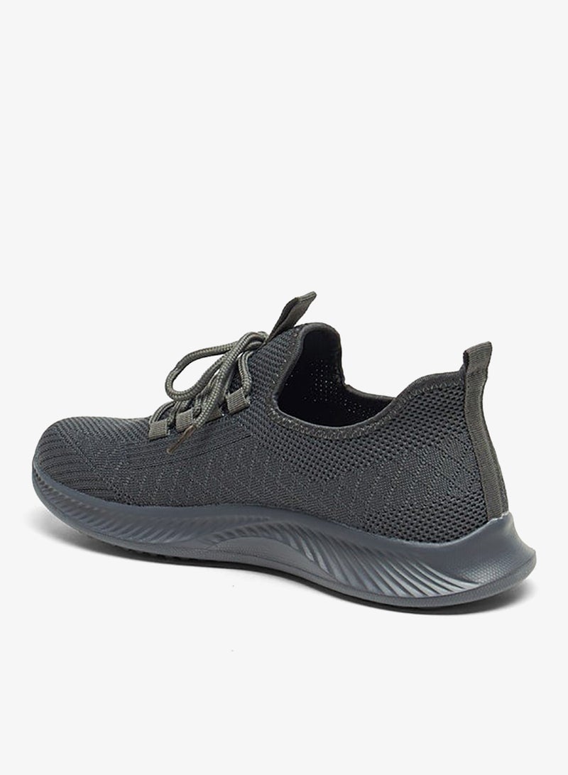 Oaklan by Shoexpress Mesh Textured Shoes with Lace-Up Closure - Image 2