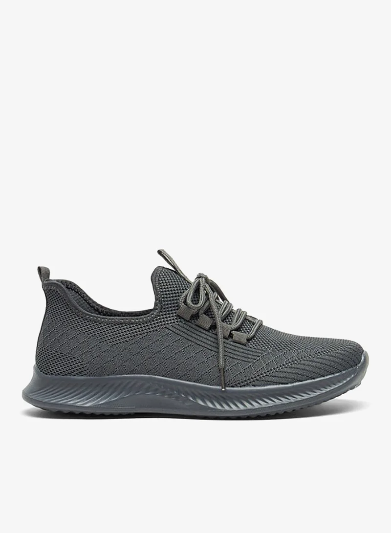 Mesh Textured Shoes with Lace-Up Closure