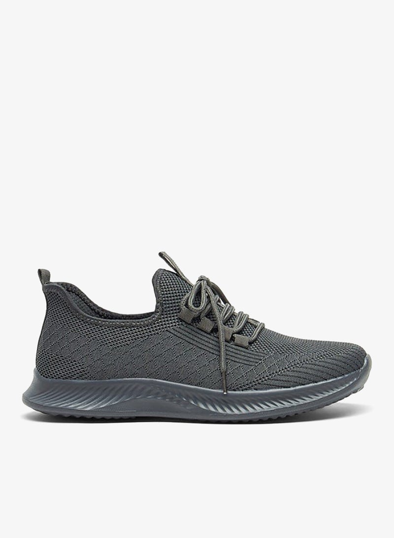 Oaklan by Shoexpress Mesh Textured Shoes with Lace-Up Closure - Image 1