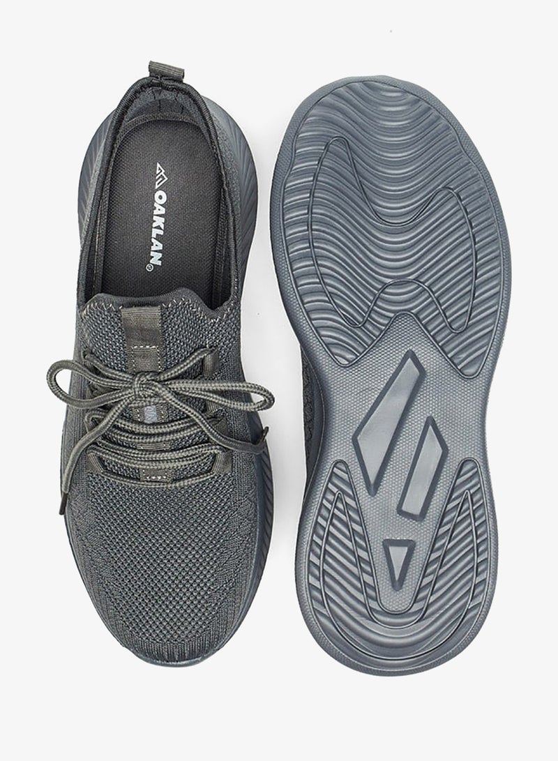 Oaklan by Shoexpress Mesh Textured Shoes with Lace-Up Closure - Image 4