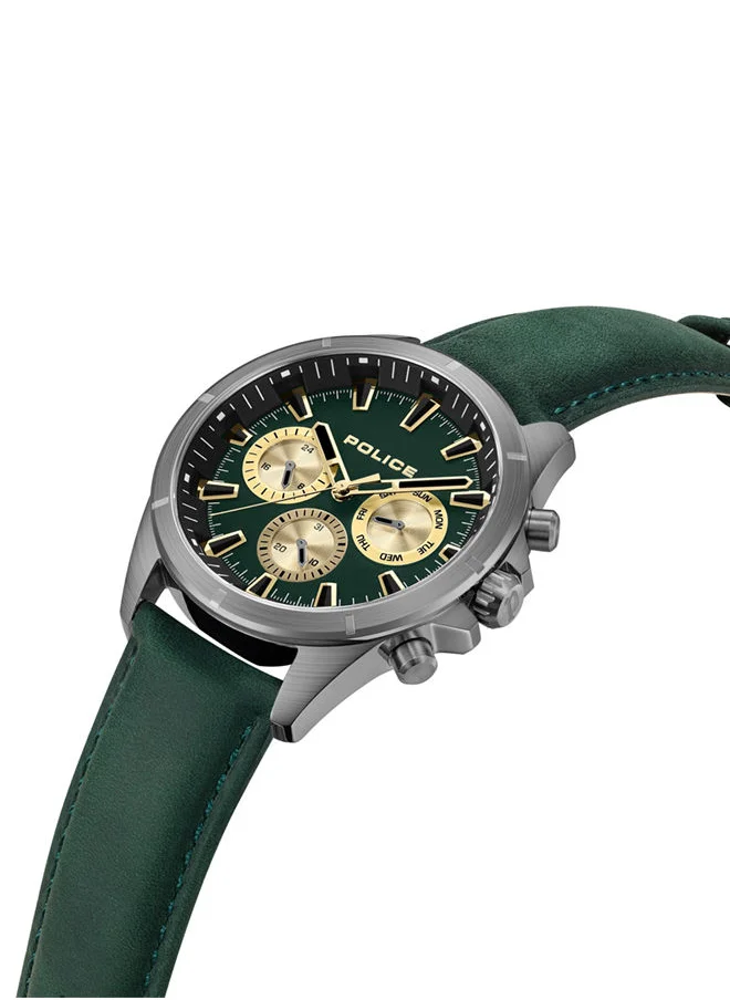 POLICE POLICE - Malawi Watch For Men Green Dial Green Leather Strap - PEWJF0005801