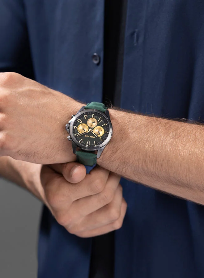 بوليس POLICE - Malawi Watch For Men Green Dial Green Leather Strap - PEWJF0005801