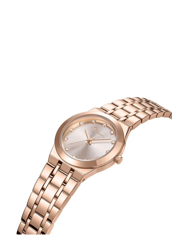 POLICE Allure Women's 32mm Rose Gold Watch with Sunray Enamel Dial, 12 Dazzling Stones & Signature at 12 o’clock