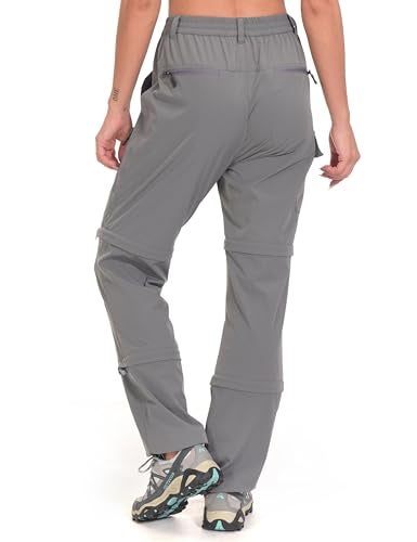 Little Donkey Andy Women's Stretch Convertible Pants, Zip Off Quick Dry Hiking Pants Gray Size L - Image 5