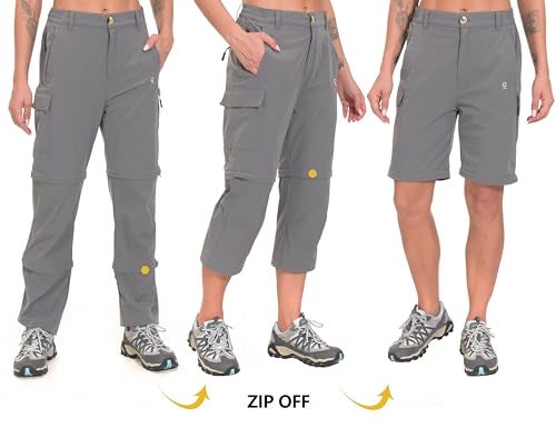 Little Donkey Andy Women's Stretch Convertible Pants, Zip Off Quick Dry Hiking Pants Gray Size L - Image 2