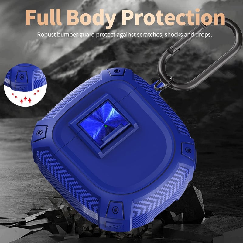 Olytop for New Bose QuietComfort Earbuds II (2022) / Ultra (2023) Case Cover with Lock Clip&Cleaner kit Pen, Rugged Shockproof Protective Hard Skin with Carabiner Men Women for Bose QC 2 - Blue - Image 3