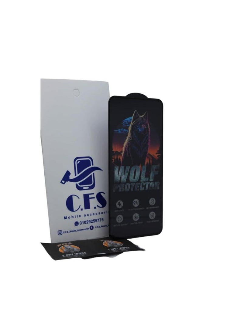 Wolf Protector Design Tempered Glass Screen Protector for Infinix Hot 50 - Clear & Black - Image 2