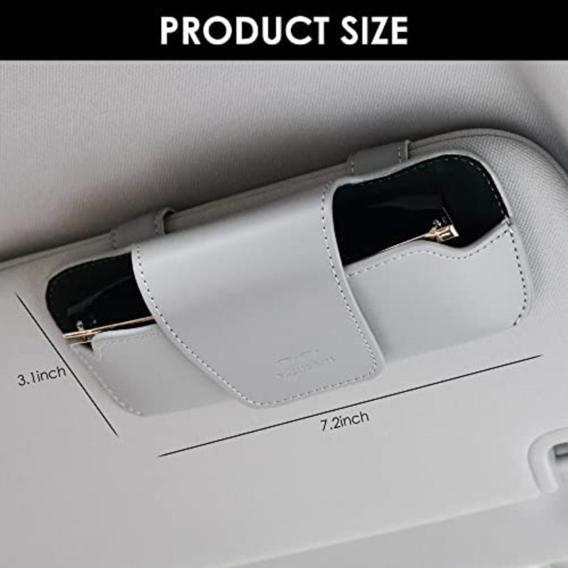 Sunglass Holder for Car Visor, Car Sunglasses Holder Leather, Eyeglasses Holder Glasses Storage Case Visor Accessories - Image 5