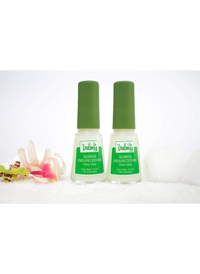VALMY - Nail Hardener & Nail Strengthener for Thin Nails and Growth - Nail Growth Treatment, Protection & Nail Repair for Damaged Nails - Base Coat Nail Polish, 0.47 Fl oz (2 Pack) - Image 1