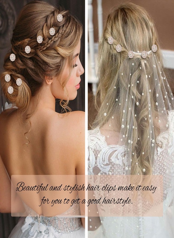 YISSION 20Pcs Mini Rhinestone Flower Hair Clips - Cute Crystal Hair Pins - Rose Gold - Small Decorative Hair Clips - Wedding Hair Barrettes - Bridal Hair Accessories for Girls & Women - Image 2