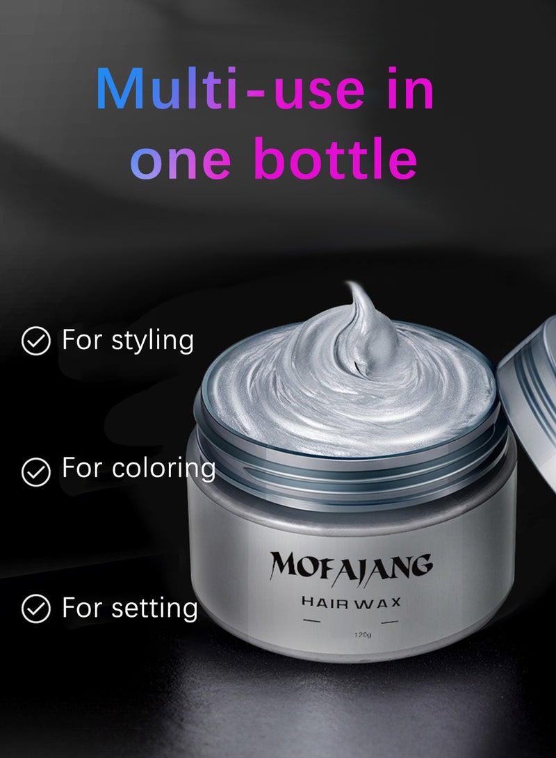 MOFAJANG Hair Coloring Wax, Natural Matte Hair Wax, Non-Greasy Pomade for DIY Hairstyle Cosplay Party, for Kids Women Men 120g - Image 3