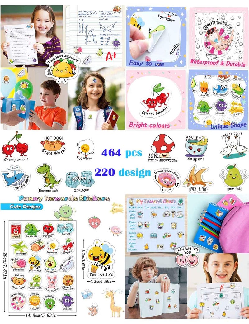 FNGEEN Punny Teacher Prize Stickers for Student, 464pcs Motivational Reward Sticker for Kids Fun, Classroom Must Have Essential for Teacher Elementary, Home School Supplies, Encouraging Incentives Stickers - Image 3