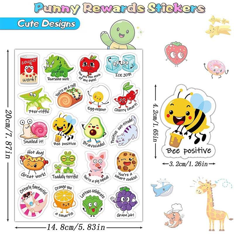 FNGEEN Punny Teacher Prize Stickers for Student, 464pcs Motivational Reward Sticker for Kids Fun, Classroom Must Have Essential for Teacher Elementary, Home School Supplies, Encouraging Incentives Stickers - Image 2