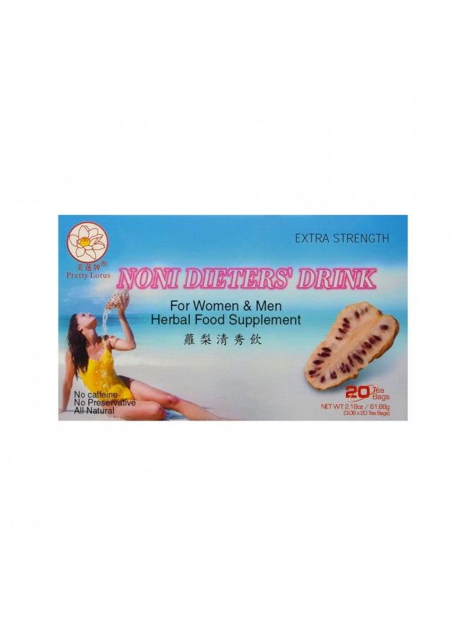Pretty Lotus Noni Dieters Drink-extra strength- 20 Tea bags  - Image 1