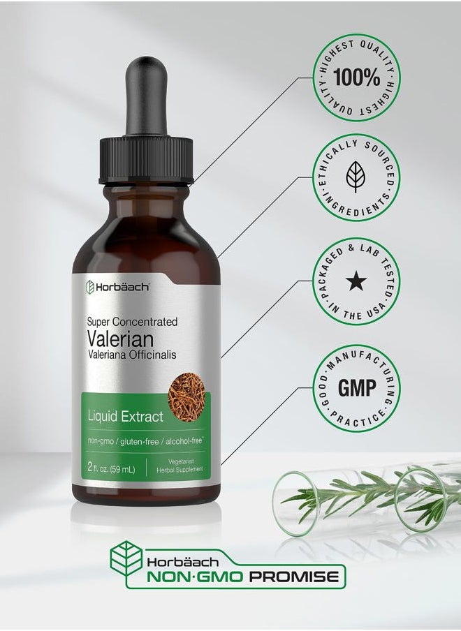 Horbäach Valerian Root Extract Drops Alcohol Free | 2 fl oz | Super Concentrated Liquid | Vegetarian, Non-GMO & Gluten Free  - Image 5