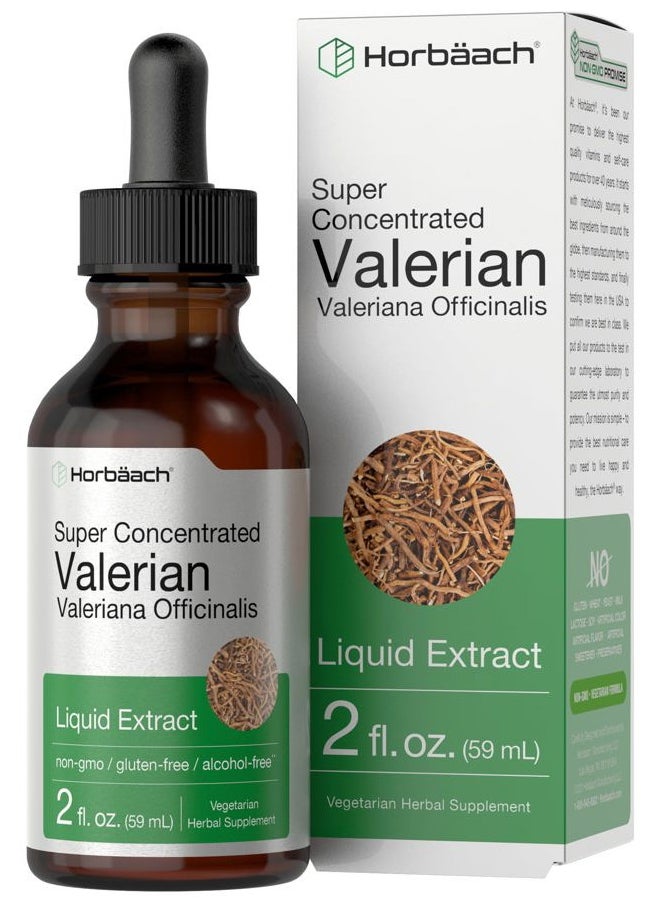 Horbäach Valerian Root Extract Drops Alcohol Free | 2 fl oz | Super Concentrated Liquid | Vegetarian, Non-GMO & Gluten Free  - Image 1