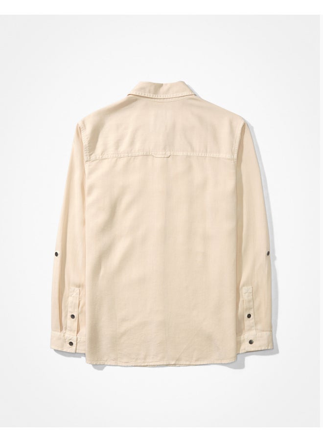American Eagle - AE Long-Sleeve Button-Up Shirt - Image 1