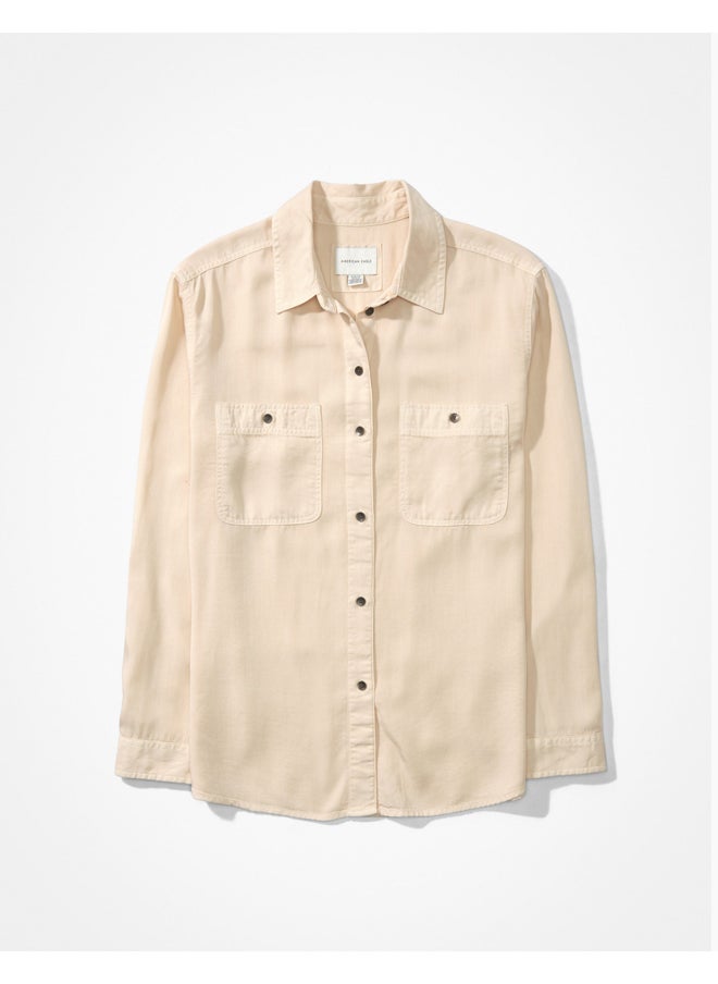 American Eagle - AE Long-Sleeve Button-Up Shirt - Image 1