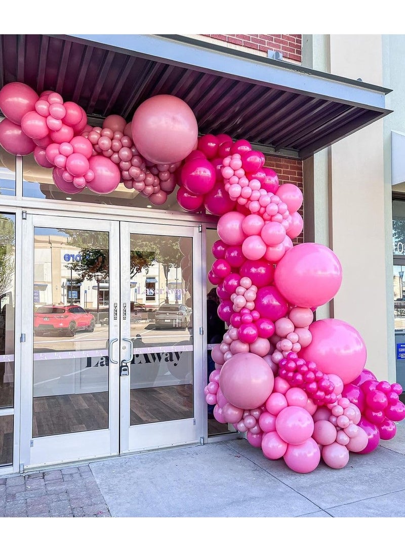 هوم زون عبوة من 100 بالونات هيليوم بلون بينك فاقع دائري مقاس 12 انش لتزيين خلفية عيد الحب وحفلات الزفاف واعياد الميلاد - Image 3