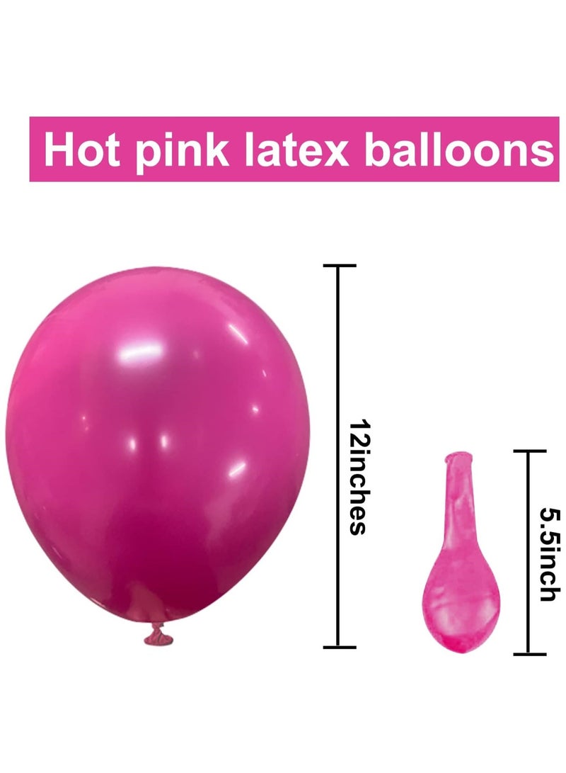 هوم زون عبوة من 100 بالونات هيليوم بلون بينك فاقع دائري مقاس 12 انش لتزيين خلفية عيد الحب وحفلات الزفاف واعياد الميلاد - Image 2
