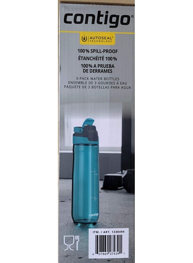 Contigo زجاجة ماء كونتيغو أوتوسييل سعة 24 أونصة، مقاومة للتسرب وخالية من BPA، عبوة 3 قطع - Image 3