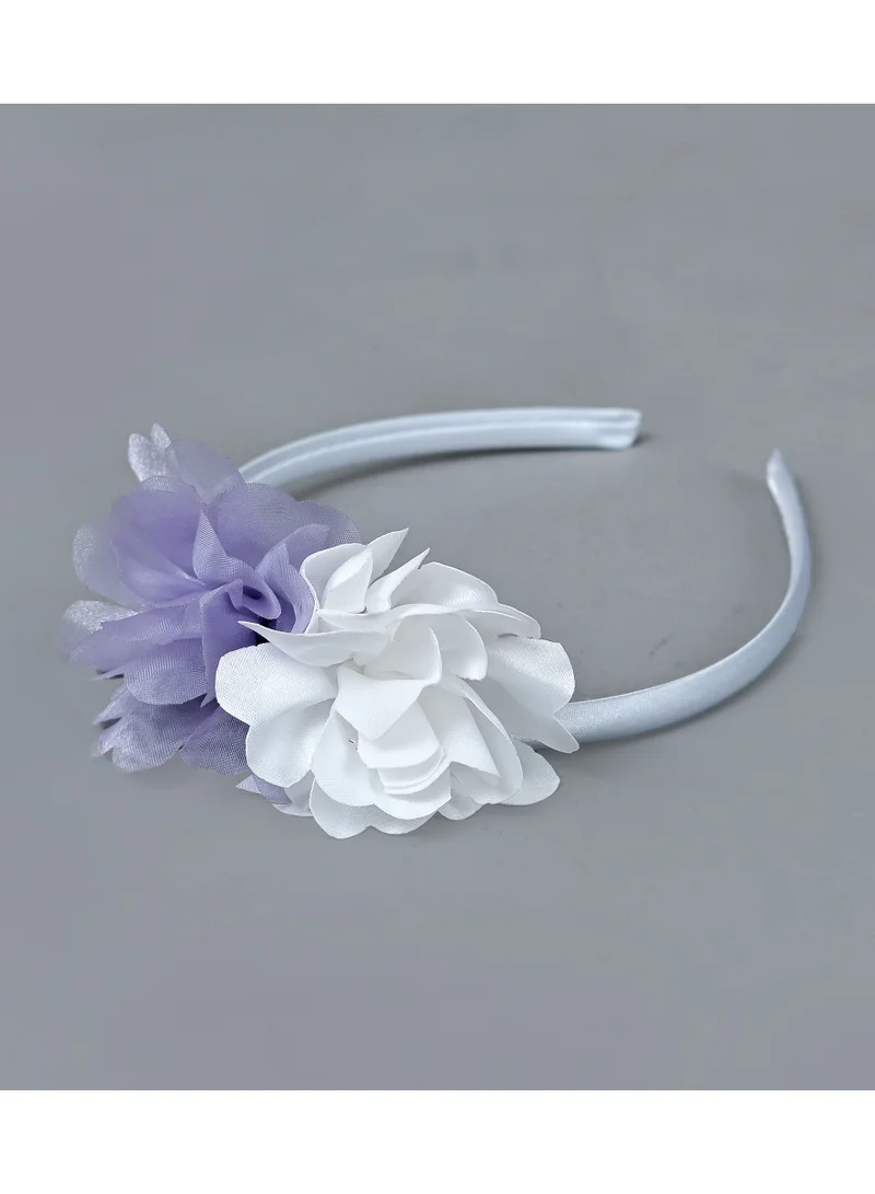 D'Daniela Delia Flower Party Dress Purple with headband