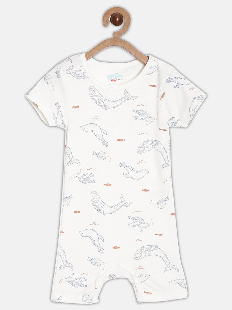 برون رومبرز قطن عضوي مطبوع للأطفال الأولاد أزرق وأوف وايت عبوة من - Image 3