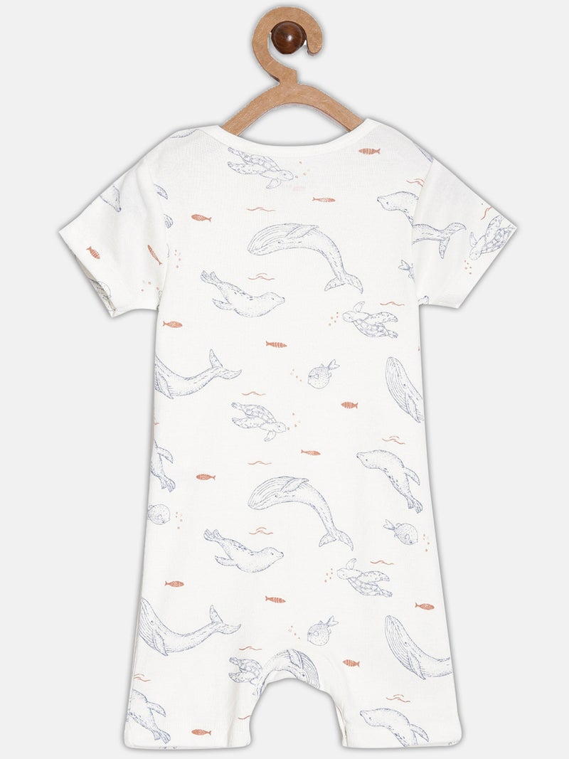 برون رومبرز قطن عضوي مطبوع للأطفال الأولاد أزرق وأوف وايت عبوة من - Image 5