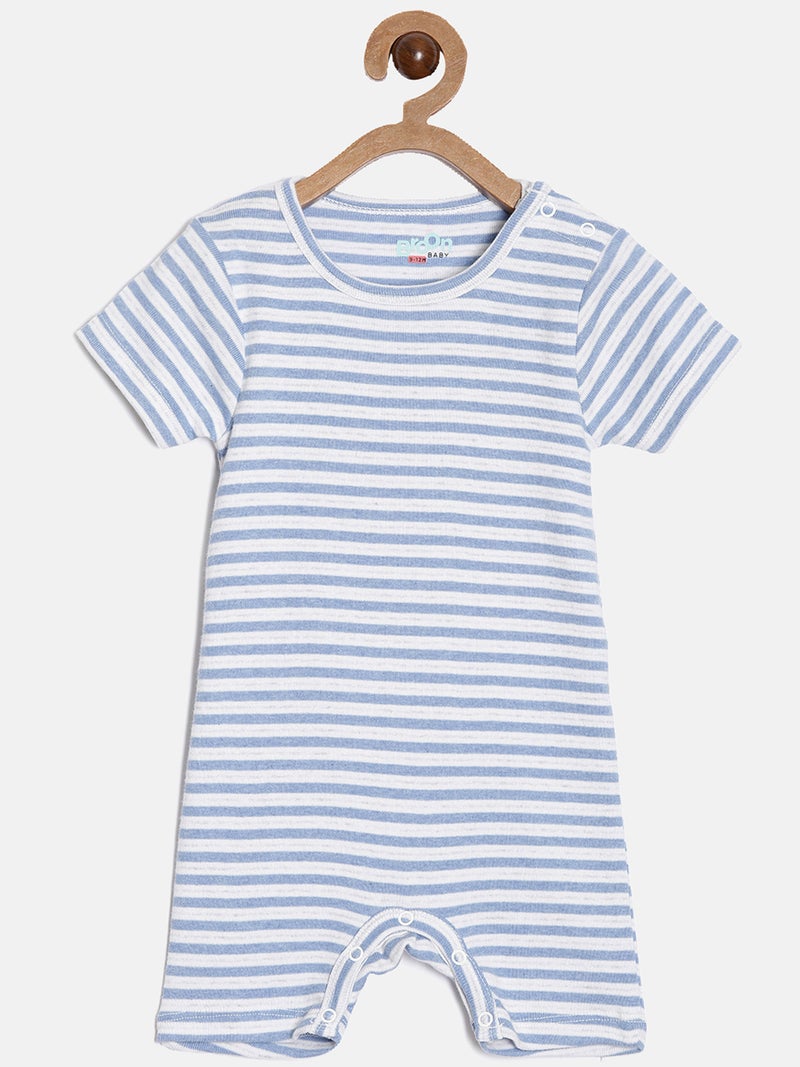 برون رومبرز قطن عضوي مطبوع للأطفال الأولاد أزرق وأوف وايت عبوة من - Image 2