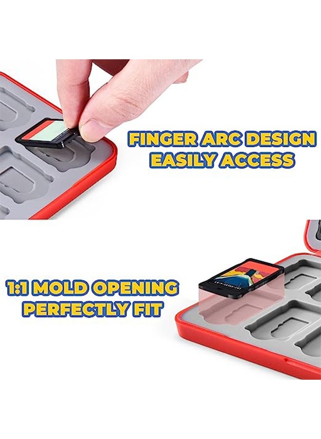 Colorskin - Switch Game Case Compatible with Nintendo Switch Games & Micro SD Cards Switch Game Holder Cartridge Magnetic Attraction Case with 24 Game Card Storage Swich Protective Case - Red - Image 1