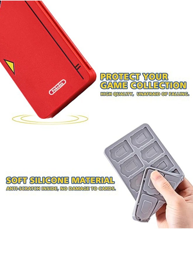Colorskin - Switch Game Case Compatible with Nintendo Switch Games & Micro SD Cards Switch Game Holder Cartridge Magnetic Attraction Case with 24 Game Card Storage Swich Protective Case - Red - Image 1