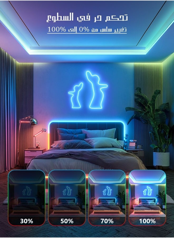 Litus - LED Light Strip Neon light with Remote Control, Plug Charge,Waterproof, Ideal for Patterns lighting, TV Backlighting, Gaming Room, Bedroom, and Indoor Decor – Available in Lengths 2m, 3m, 5m - Image 1