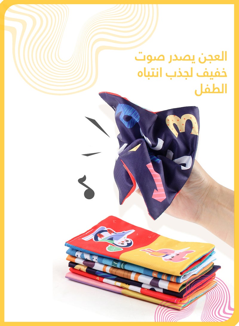 لعبة علبة مناديل للأطفال، لعبة مونتيسوري الحسية للأطفال من عمر 6 إلى 12 شهرًا فما فوق، لعبة ناعمة مجعدة مع وشاح وورق مجعد وكرات صوفية، هدية تعليمية مبكرة للأولاد والبنات
