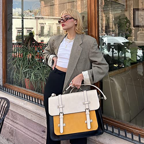 ECOSUSI Laptop Bag for Women Vegan Leather Messenger Purse Fashion Briefcase Backpack 15.6 inch Computer Satchel Handbag - Image 2