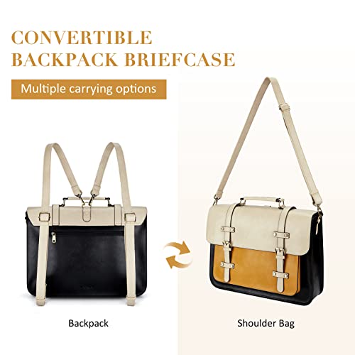 ECOSUSI Laptop Bag for Women Vegan Leather Messenger Purse Fashion Briefcase Backpack 15.6 inch Computer Satchel Handbag - Image 3