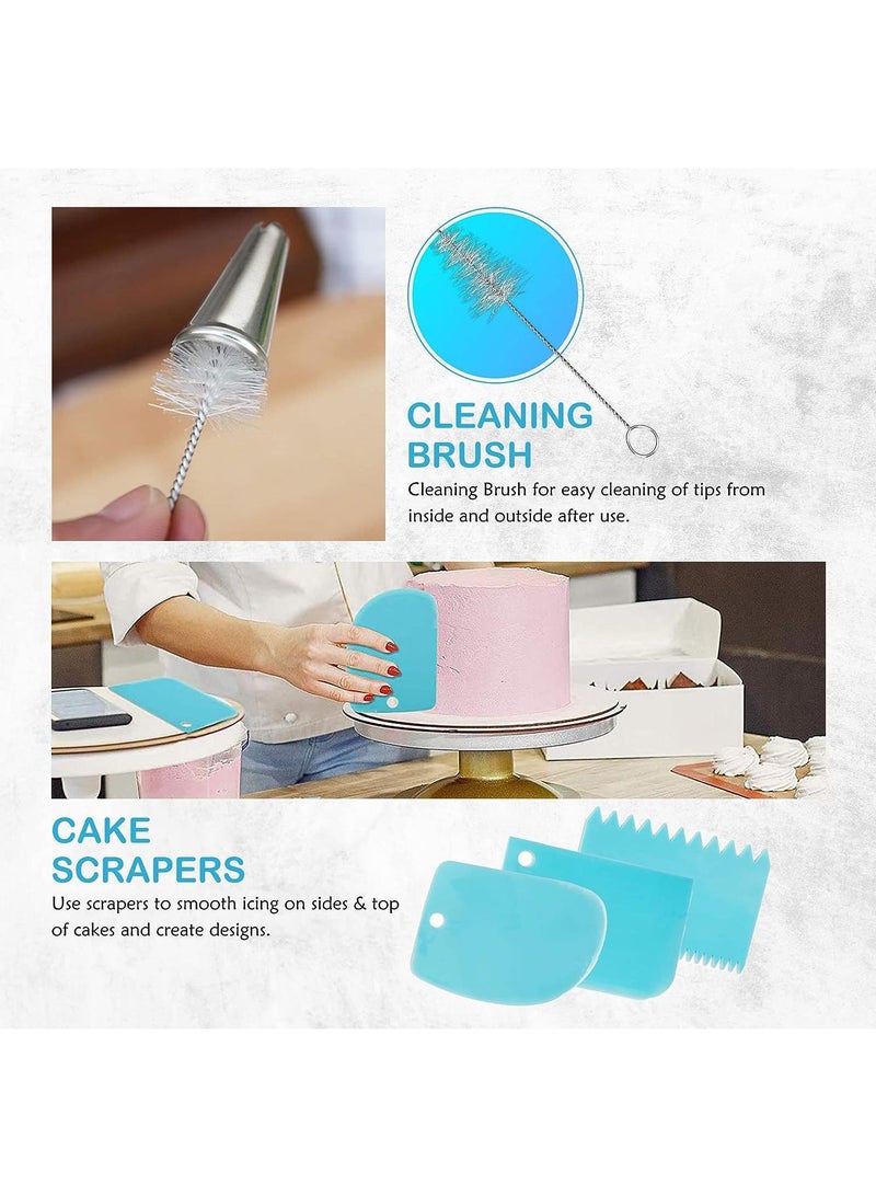 Bluejw طقم خبز الكعك من 232 قطعة صينية خبز كعك 4 7 9 بوصة قالب كعك خبز صينية هامبورجر قالب زهور - Image 2