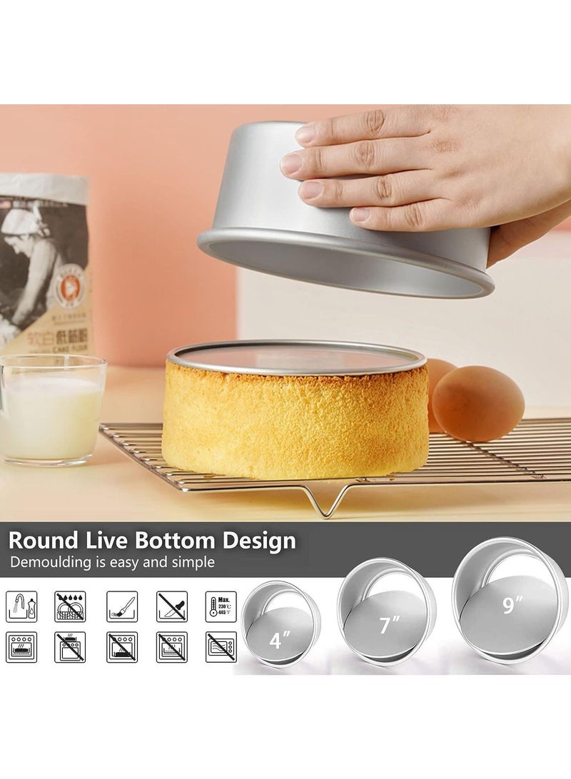 Bluejw طقم خبز الكعك من 232 قطعة صينية خبز كعك 4 7 9 بوصة قالب كعك خبز صينية هامبورجر قالب زهور - Image 3