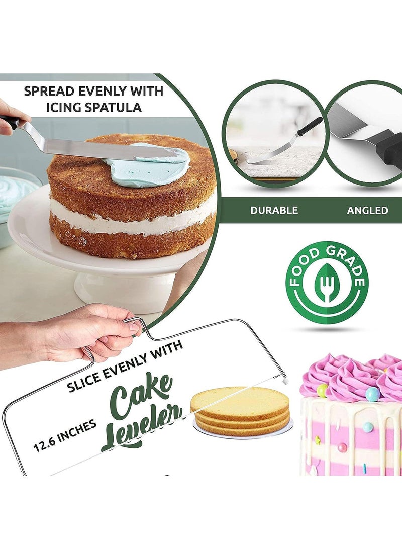 Bluejw طقم خبز الكعك من 232 قطعة صينية خبز كعك 4 7 9 بوصة قالب كعك خبز صينية هامبورجر قالب زهور - Image 5