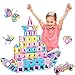 MAGBLOCK Magnetic Building Blocks Set 156Pcs Magnetic Tiles Gifts with Car Letter Card and Ferris Wheel Upgrade Magnet Kids Toys for 3 Year Old Boys Girls STEM Toddler Toys for Inventive Learning - Image 4