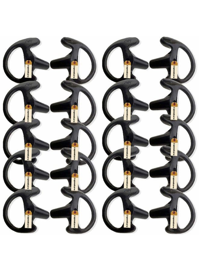 Lsgoodcare Replacement Earmold Earbud (Left and Right Ear) for Two Way Radio Acoustic Coil Tube Earpiece - Open Ear Insert Earmould Earbuds Black, Medium, Soft Silicone Material, 10 Pairs, - Image 1