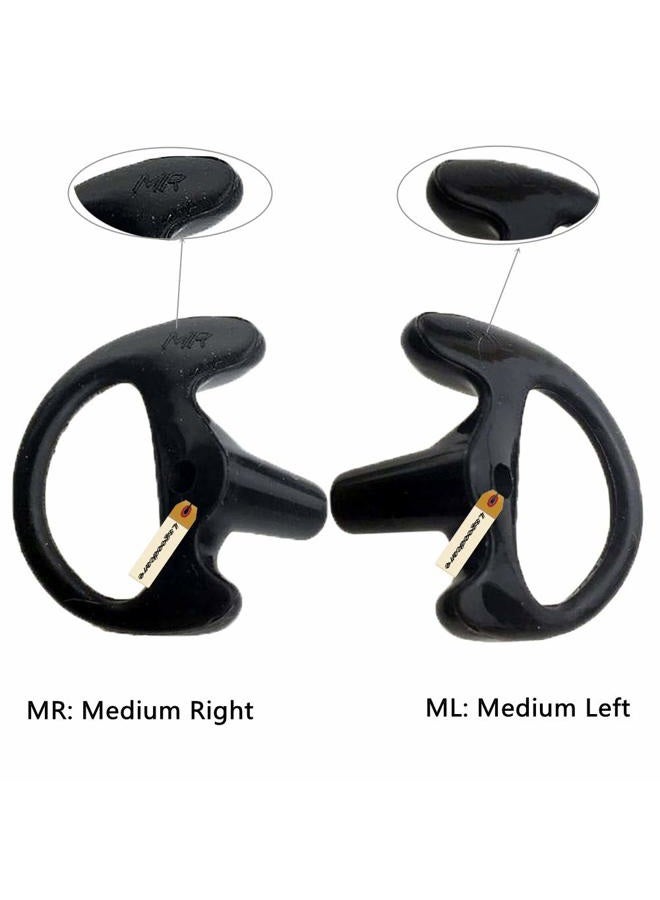 Lsgoodcare Replacement Earmold Earbud (Left and Right Ear) for Two Way Radio Acoustic Coil Tube Earpiece - Open Ear Insert Earmould Earbuds Black, Medium, Soft Silicone Material, 10 Pairs, - Image 5