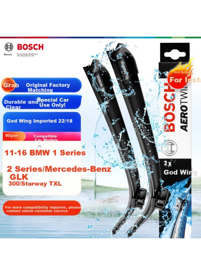 Bosch Windshield Wiper Blades Aerotwin Import 22/18 - Image 1