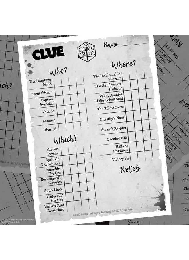 USAopoly Clue: Critical Role ; Solve The Mystery In This Collectible Clue Game Featuring Characters & Locations From Mighty Nein Campaign Officially Licensed Game (Cl139 516 002200 04)  - Image 4