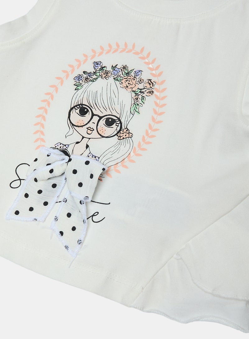 Panco Baby Girls VINTAGE Printed Embroidered Undershirt - Image 4