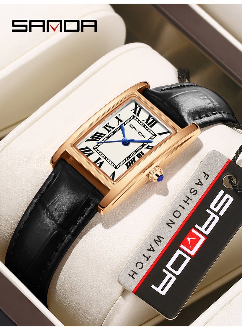 Sanda Watches For Women New 1150 Fashion Couple Watch Elegant Design Rectangular Dial Waterproof Quartz Movement Business Women's Watch - Image 1