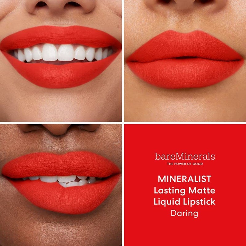 bareMinerals Mineralist Lasting Matte Liquid Lipstick for Women, Velvet Matte Finish, All-Day Wear, Weightless, Non-Drying Formula, Talc-Free Lipstick - Image 3