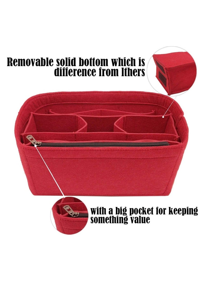 والالا حقيبة تخزين من اللباد لتنظيم مستحضرات التجميل والمكياج في حقيبة اليد، منظم للمحفظة مناسب لحقيبة اليد النسائية، حقيبة السفر، حقيبة هوبو، بطانة تخزين للمحفظة، مقسم لأي علامة تجارية - Image 3